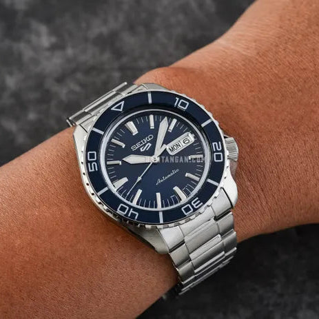 Seiko 5 Sports Automatic Blue Dial Silver Steel Strap Watch for Men - SRPK97K1 - Image 10
